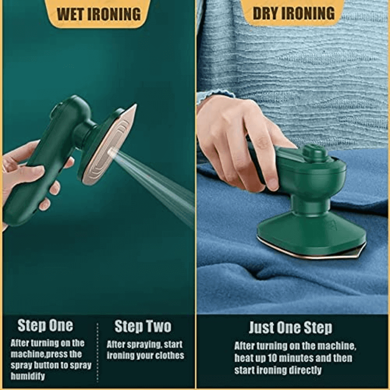 Portable Micro Steam Iron – 2-in-1 Wet & Dry Travel Iron